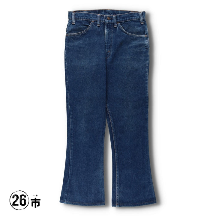 70s-80'S Levi's 646-0217 Orange Tab Bell-Bottom Denim Pants, Men's Size W31 (approx.), Vintage unclear blue type Vintage Second Hand