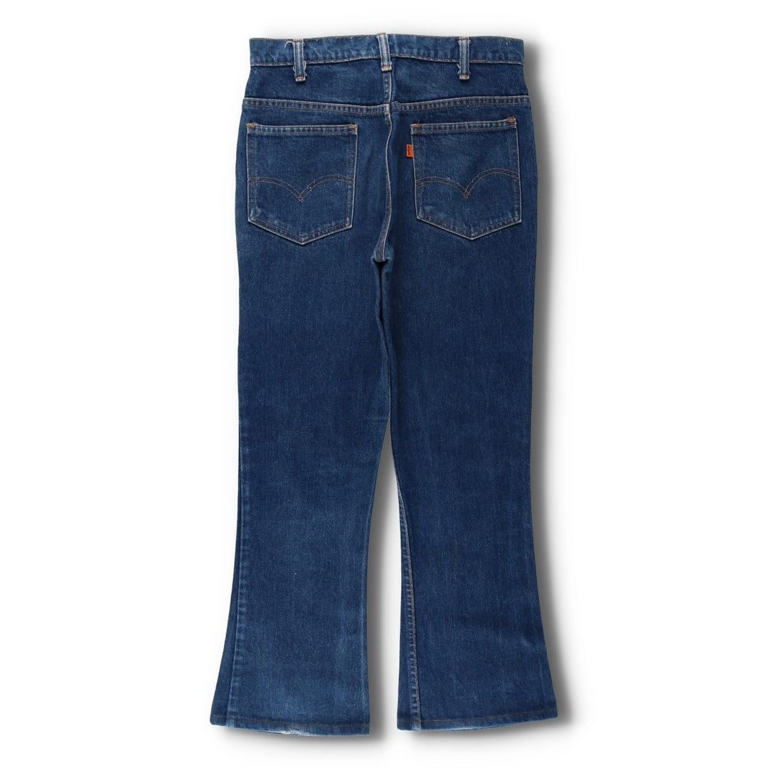 70s-80'S Levi's 646-0217 Orange Tab Bell-Bottom Denim Pants, Men's Size W31 (approx.), Vintage unclear blue type Vintage Second Hand