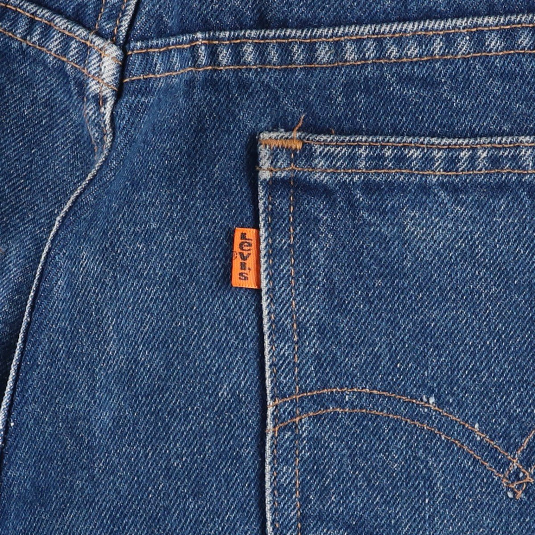 70s-80'S Levi's 646-0217 Orange Tab Bell-Bottom Denim Pants, Men's Size W31 (approx.), Vintage unclear blue type Vintage Second Hand