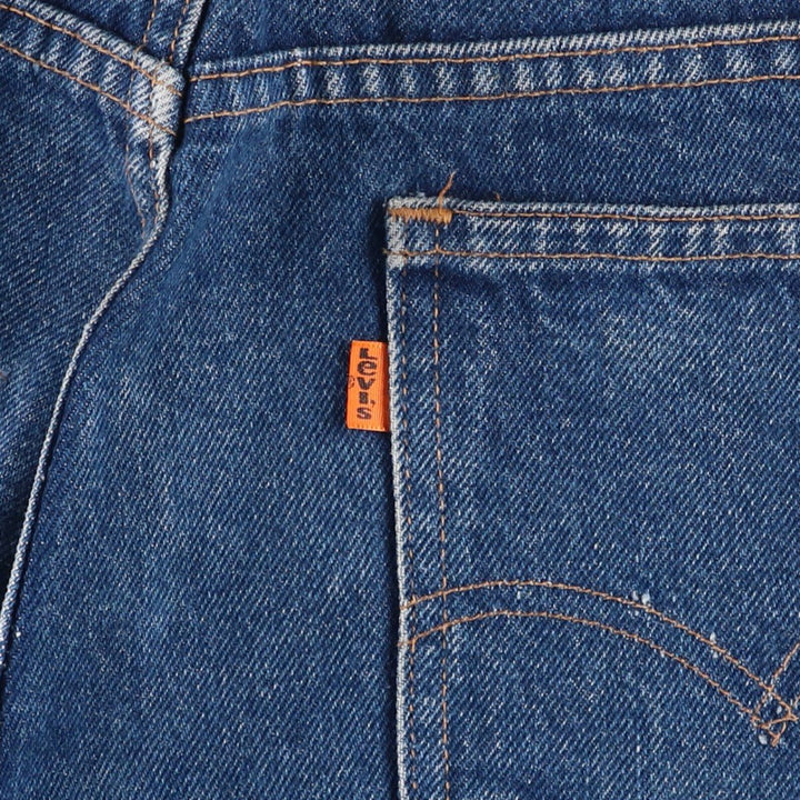 70s-80'S Levi's 646-0217 Orange Tab Bell-Bottom Denim Pants, Men's Size W31 (approx.), Vintage unclear blue type Vintage Second Hand