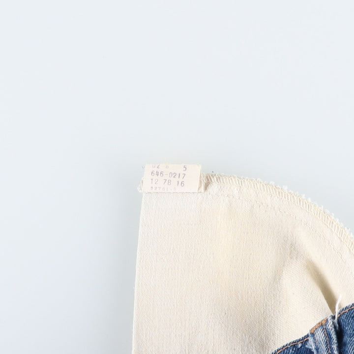 70s-80'S Levi's 646-0217 Orange Tab Bell-Bottom Denim Pants, Men's Size W31 (approx.), Vintage unclear blue type Vintage Second Hand