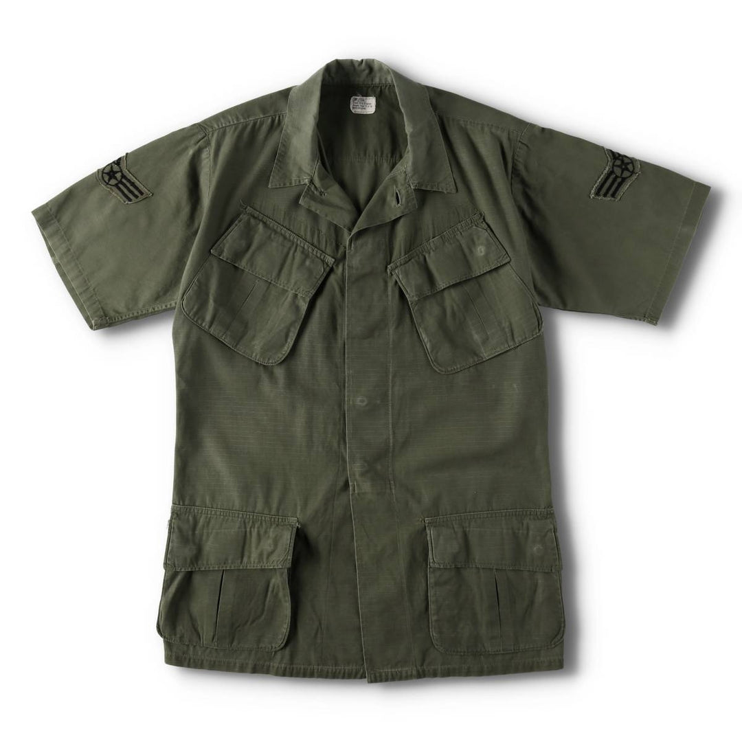 Authentic 1970'S US Military Jungle Fatigue 4th Ripstop Military Jacket, Made in USA, Small-Long (Equivalent to Men's Size S) cotton Khaki type Vintage Second Hand