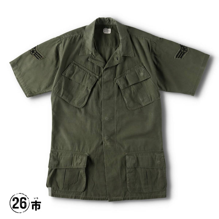 Authentic 1970'S US Military Jungle Fatigue 4th Ripstop Military Jacket, Made in USA, Small-Long (Equivalent to Men's Size S) cotton Khaki type Vintage Second Hand