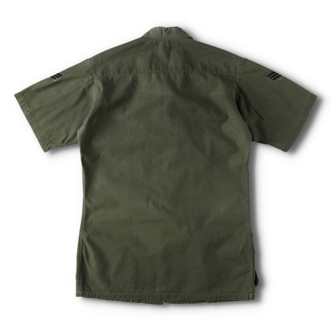 Authentic 1970'S US Military Jungle Fatigue 4th Ripstop Military Jacket, Made in USA, Small-Long (Equivalent to Men's Size S) cotton Khaki type Vintage Second Hand