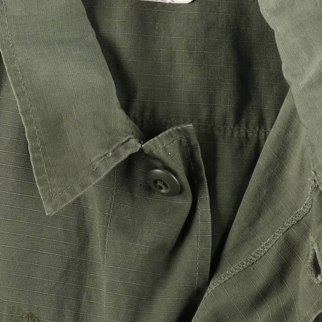 Authentic 1970'S US Military Jungle Fatigue 4th Ripstop Military Jacket, Made in USA, Small-Long (Equivalent to Men's Size S) cotton Khaki type Vintage Second Hand