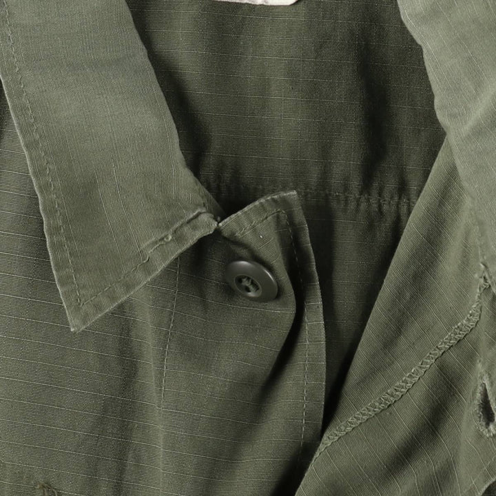 Authentic 1970'S US Military Jungle Fatigue 4th Ripstop Military Jacket, Made in USA, Small-Long (Equivalent to Men's Size S) cotton Khaki type Vintage Second Hand