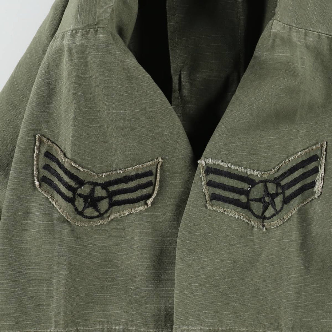 Authentic 1970'S US Military Jungle Fatigue 4th Ripstop Military Jacket, Made in USA, Small-Long (Equivalent to Men's Size S) cotton Khaki type Vintage Second Hand