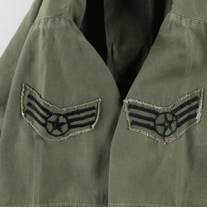 Authentic 1970'S US Military Jungle Fatigue 4th Ripstop Military Jacket, Made in USA, Small-Long (Equivalent to Men's Size S) cotton Khaki type Vintage Second Hand