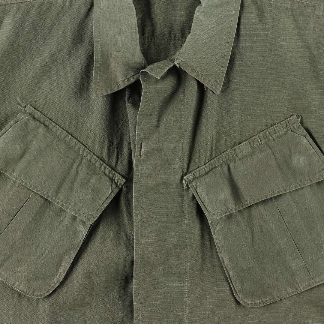 Authentic 1970'S US Military Jungle Fatigue 4th Ripstop Military Jacket, Made in USA, Small-Long (Equivalent to Men's Size S) cotton Khaki type Vintage Second Hand