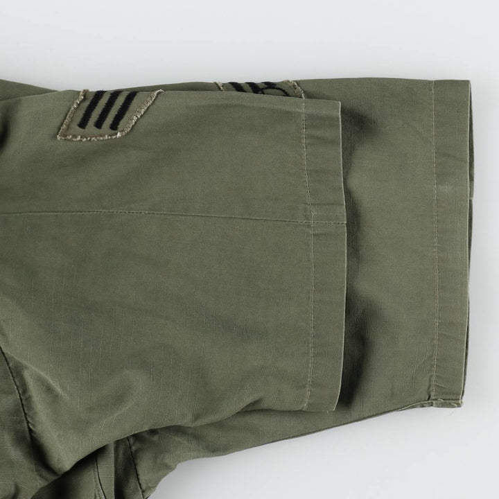 Authentic 1970'S US Military Jungle Fatigue 4th Ripstop Military Jacket, Made in USA, Small-Long (Equivalent to Men's Size S) cotton Khaki type Vintage Second Hand