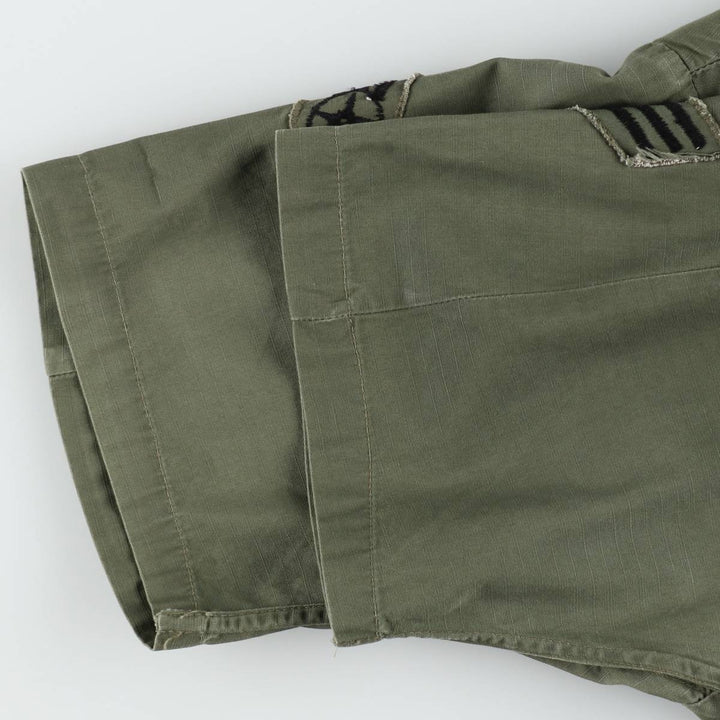Authentic 1970'S US Military Jungle Fatigue 4th Ripstop Military Jacket, Made in USA, Small-Long (Equivalent to Men's Size S) cotton Khaki type Vintage Second Hand