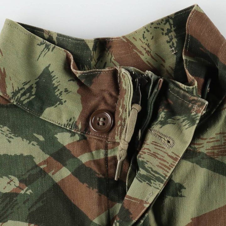 1950s-1960'S French Army TAP47 Camouflage Pattern Lizard Camo Military Jacket, Men's XL (approx.), Vintage unclear Khaki type Vintage Second Hand