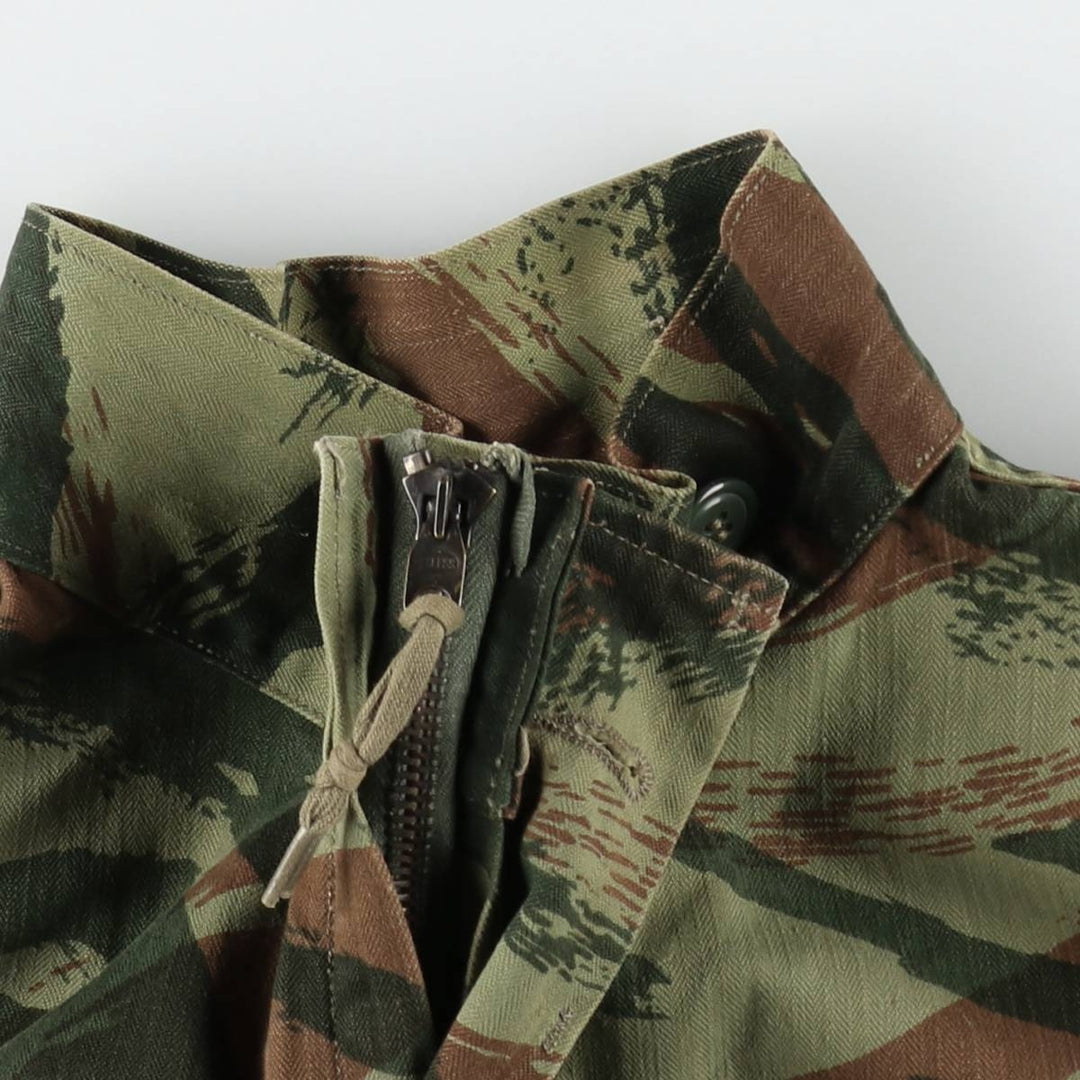 1950s-1960'S French Army TAP47 Camouflage Pattern Lizard Camo Military Jacket, Men's XL (approx.), Vintage unclear Khaki type Vintage Second Hand