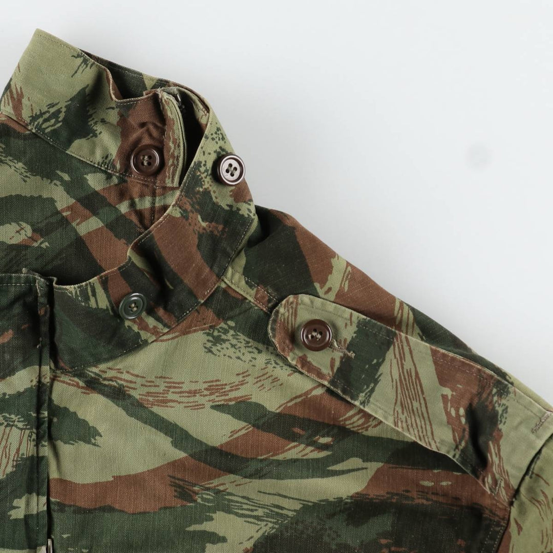 1950s-1960'S French Army TAP47 Camouflage Pattern Lizard Camo Military Jacket, Men's XL (approx.), Vintage unclear Khaki type Vintage Second Hand