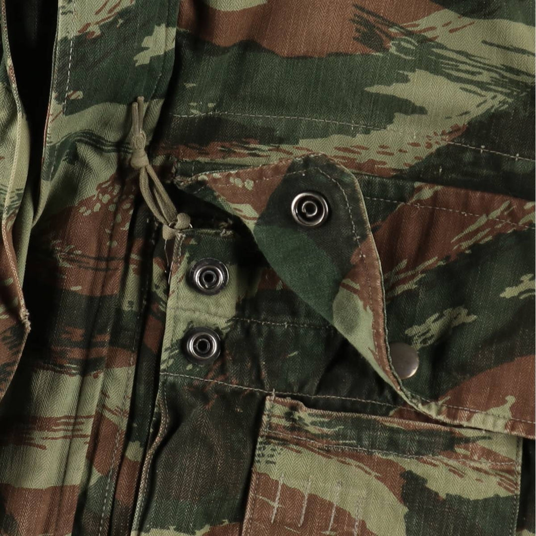 1950s-1960'S French Army TAP47 Camouflage Pattern Lizard Camo Military Jacket, Men's XL (approx.), Vintage unclear Khaki type Vintage Second Hand