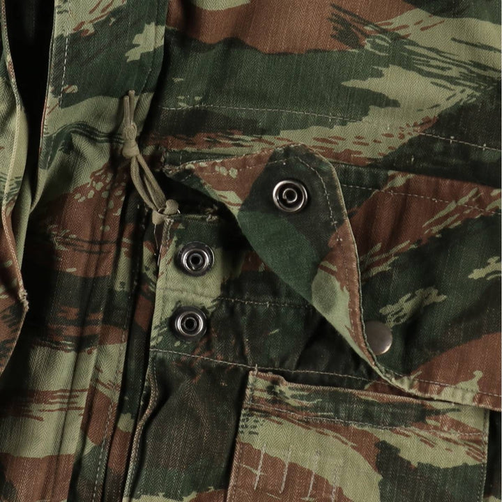 1950s-1960'S French Army TAP47 Camouflage Pattern Lizard Camo Military Jacket, Men's XL (approx.), Vintage unclear Khaki type Vintage Second Hand
