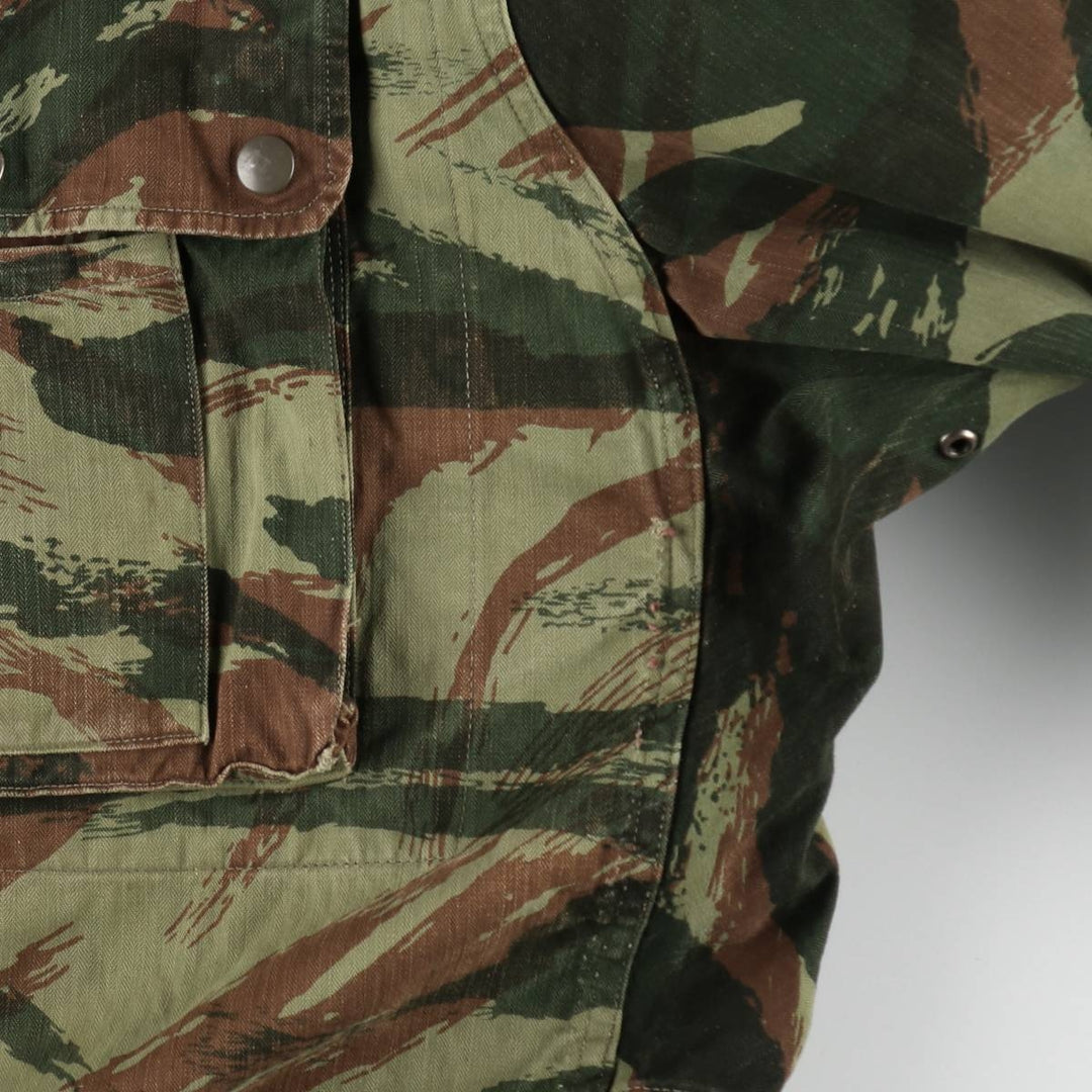 1950s-1960'S French Army TAP47 Camouflage Pattern Lizard Camo Military Jacket, Men's XL (approx.), Vintage unclear Khaki type Vintage Second Hand