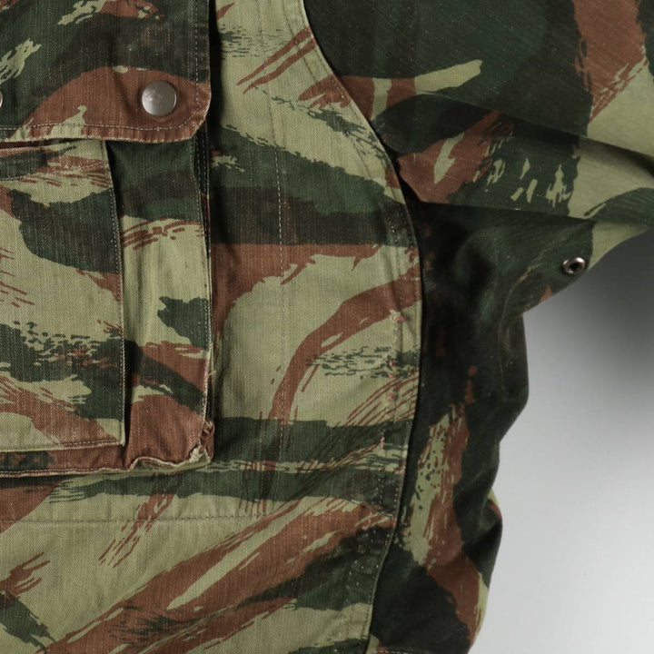 1950s-1960'S French Army TAP47 Camouflage Pattern Lizard Camo Military Jacket, Men's XL (approx.), Vintage unclear Khaki type Vintage Second Hand