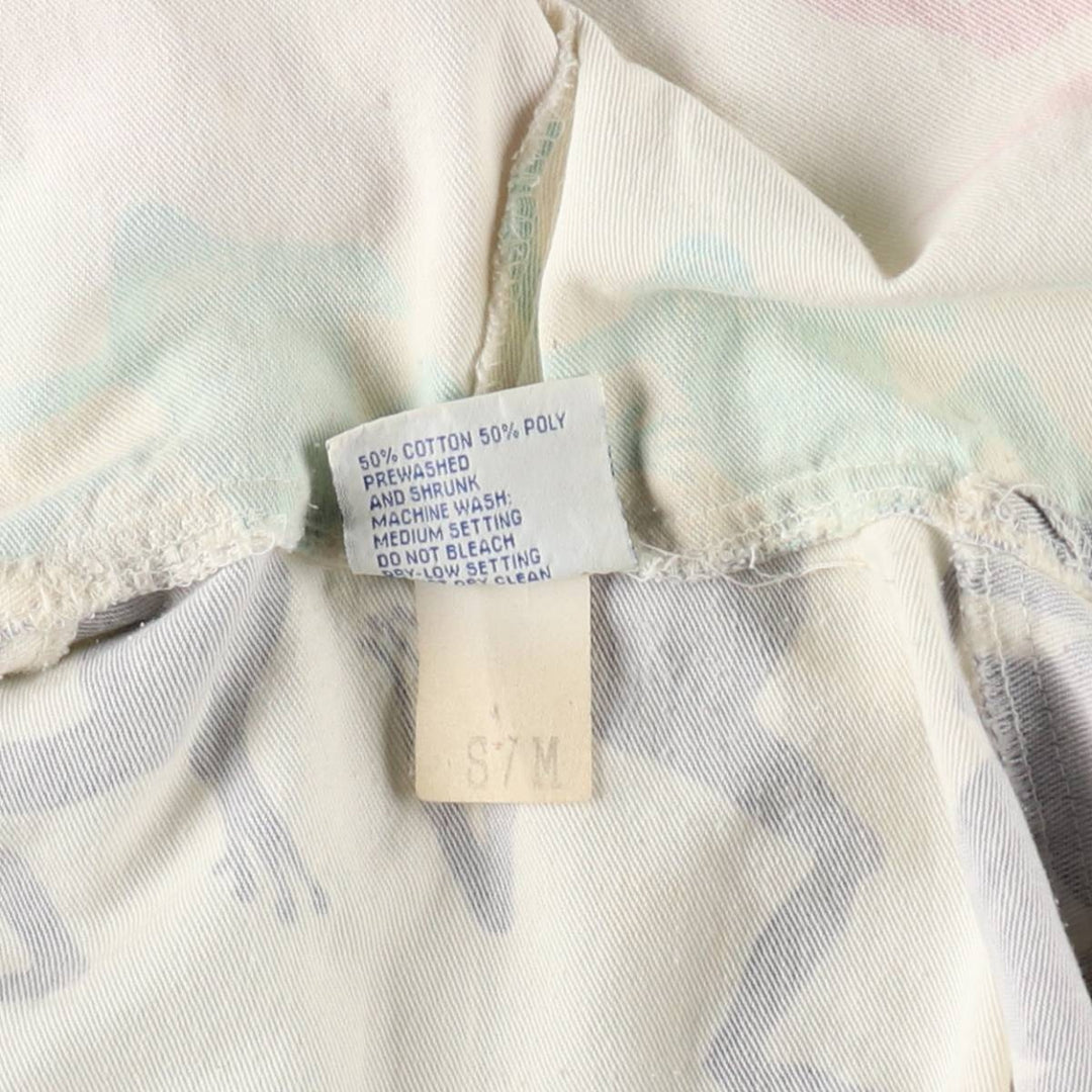 80s-90'S MICHIGAN RAG CO All-over Frog Pattern Poly/Cotton Hoodie, Men's Size L (Equivalent), Vintage cotton white type Vintage Second Hand