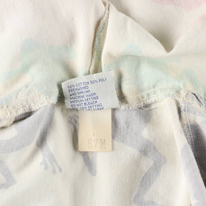 80s-90'S MICHIGAN RAG CO All-over Frog Pattern Poly/Cotton Hoodie, Men's Size L (Equivalent), Vintage cotton white type Vintage Second Hand