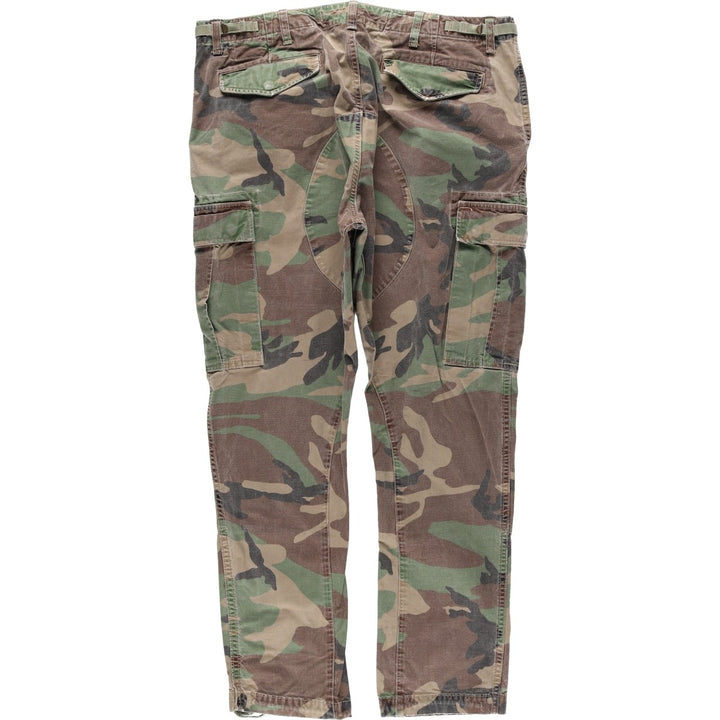 Civilian-made Ralph Lauren POLO RALPH LAUREN camouflage pattern woodland camo military cargo pants, men's size W37 (approx.) cotton Khaki type Vintage Second Hand