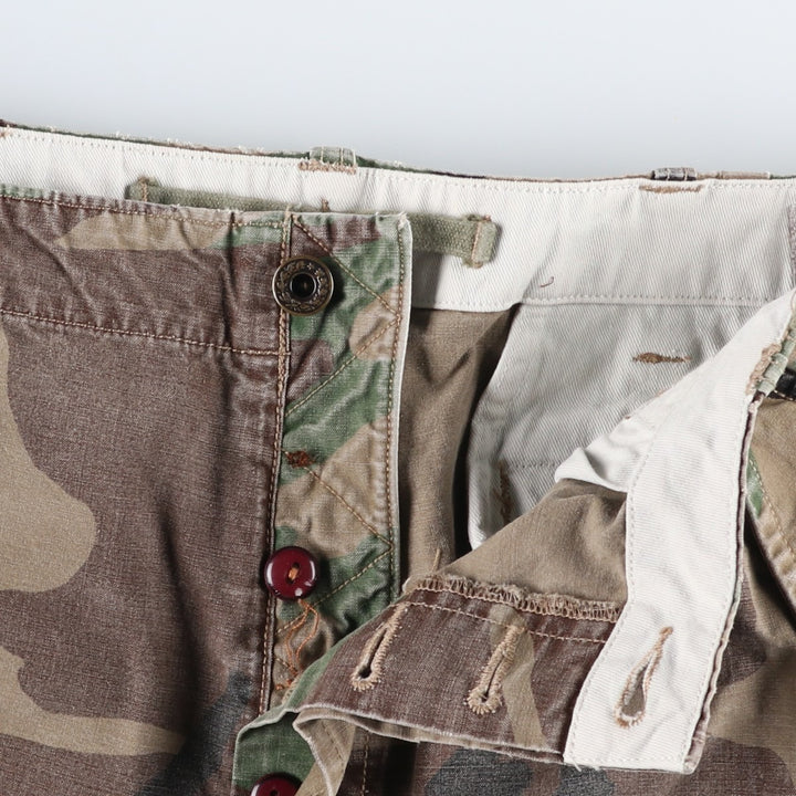 Civilian-made Ralph Lauren POLO RALPH LAUREN camouflage pattern woodland camo military cargo pants, men's size W37 (approx.) cotton Khaki type Vintage Second Hand
