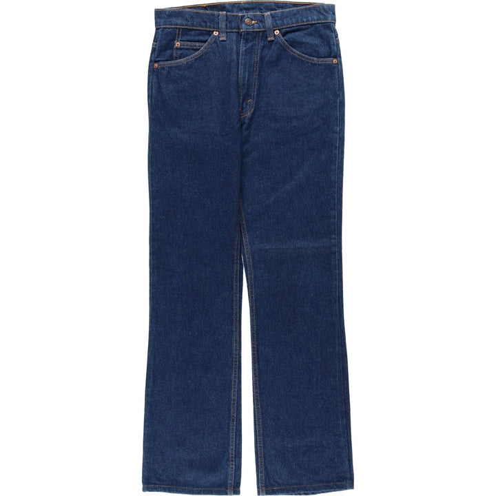 1990'S Levi's 40517-0215 Orange Tab Dark Navy Flare Cut Denim Pants Made in USA Women's Size L (W30 equivalent) Vintage cotton navy blue type Vintage Second Hand