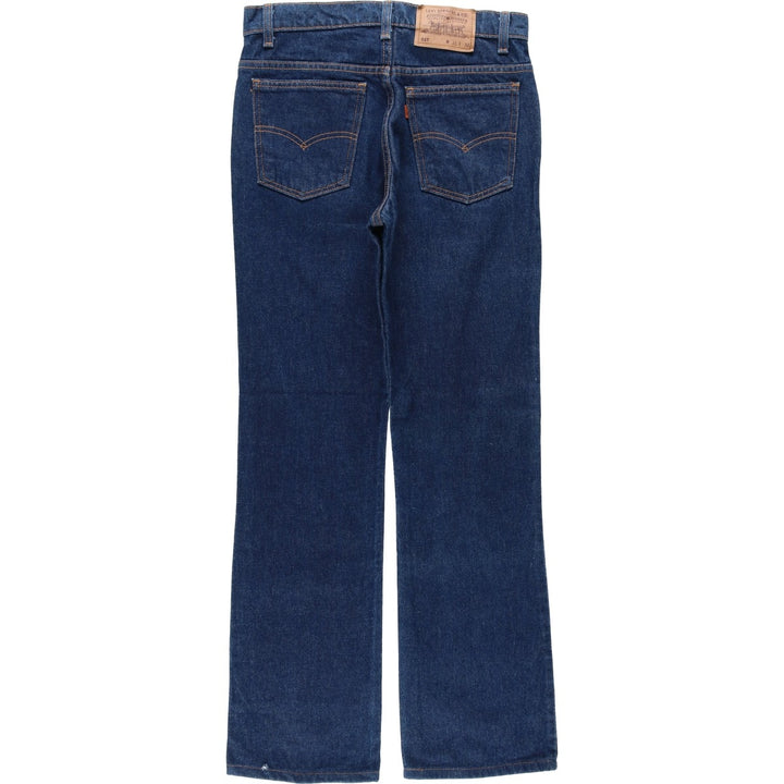 1990'S Levi's 40517-0215 Orange Tab Dark Navy Flare Cut Denim Pants Made in USA Women's Size L (W30 equivalent) Vintage cotton navy blue type Vintage Second Hand