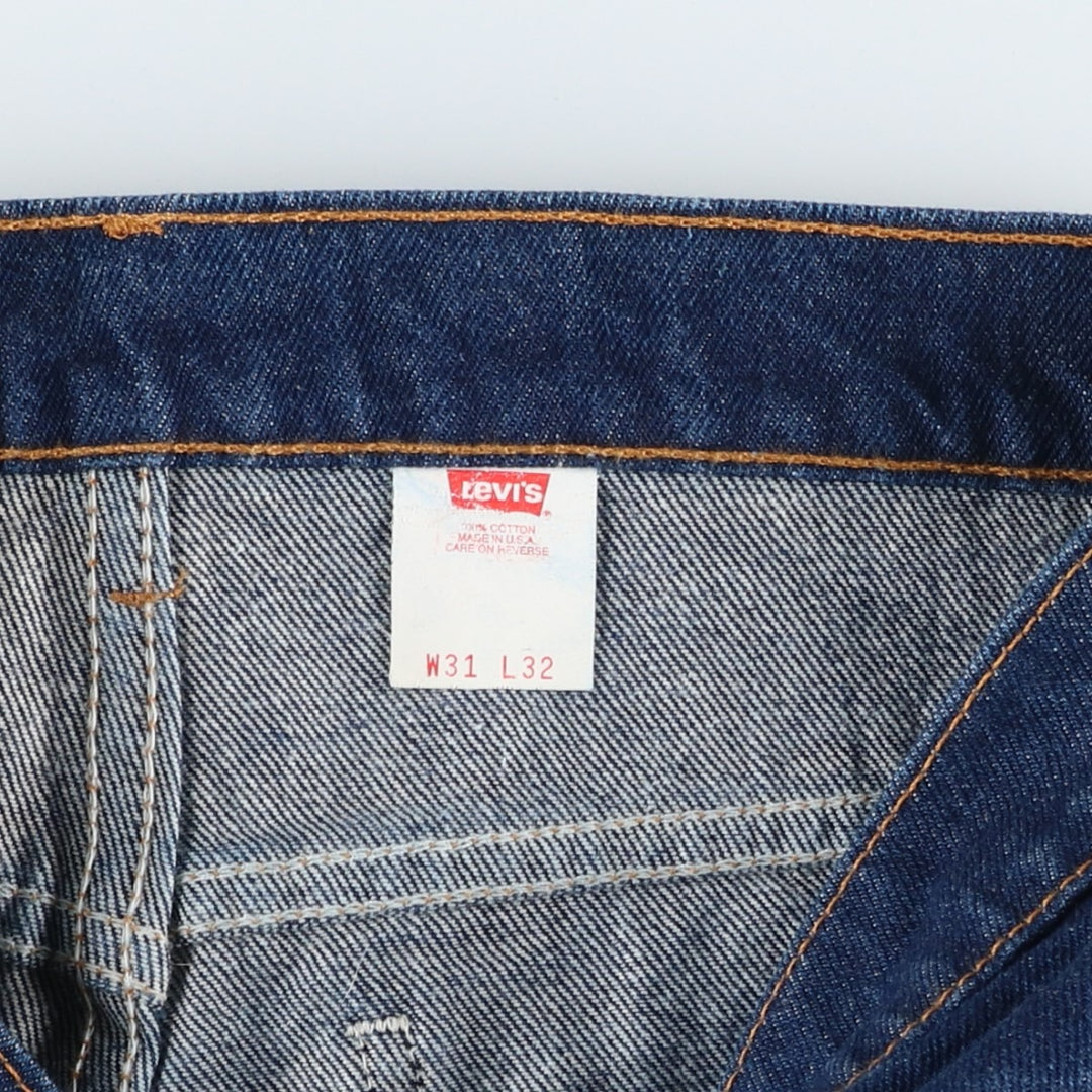 1990'S Levi's 40517-0215 Orange Tab Dark Navy Flare Cut Denim Pants Made in USA Women's Size L (W30 equivalent) Vintage cotton navy blue type Vintage Second Hand