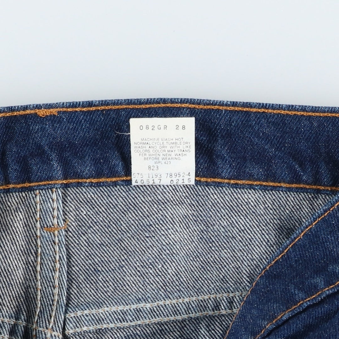 1990'S Levi's 40517-0215 Orange Tab Dark Navy Flare Cut Denim Pants Made in USA Women's Size L (W30 equivalent) Vintage cotton navy blue type Vintage Second Hand
