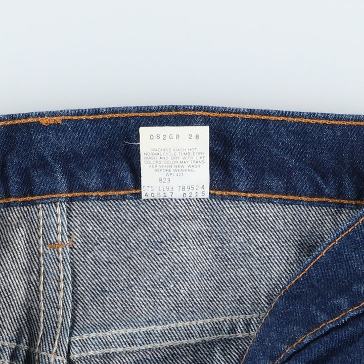 1990'S Levi's 40517-0215 Orange Tab Dark Navy Flare Cut Denim Pants Made in USA Women's Size L (W30 equivalent) Vintage cotton navy blue type Vintage Second Hand