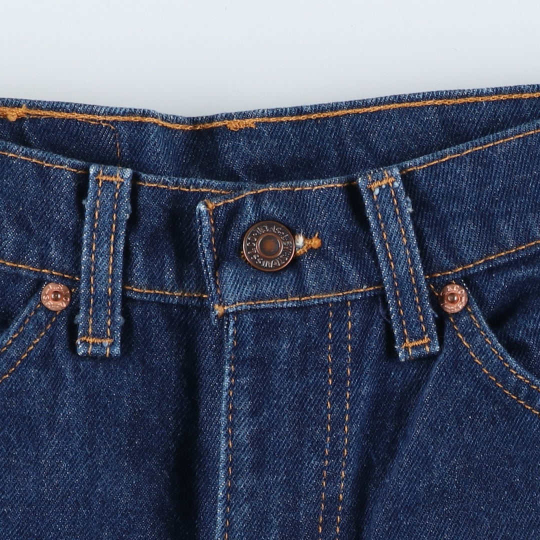 1990'S Levi's 40517-0215 Orange Tab Dark Navy Flare Cut Denim Pants Made in USA Women's Size L (W30 equivalent) Vintage cotton navy blue type Vintage Second Hand