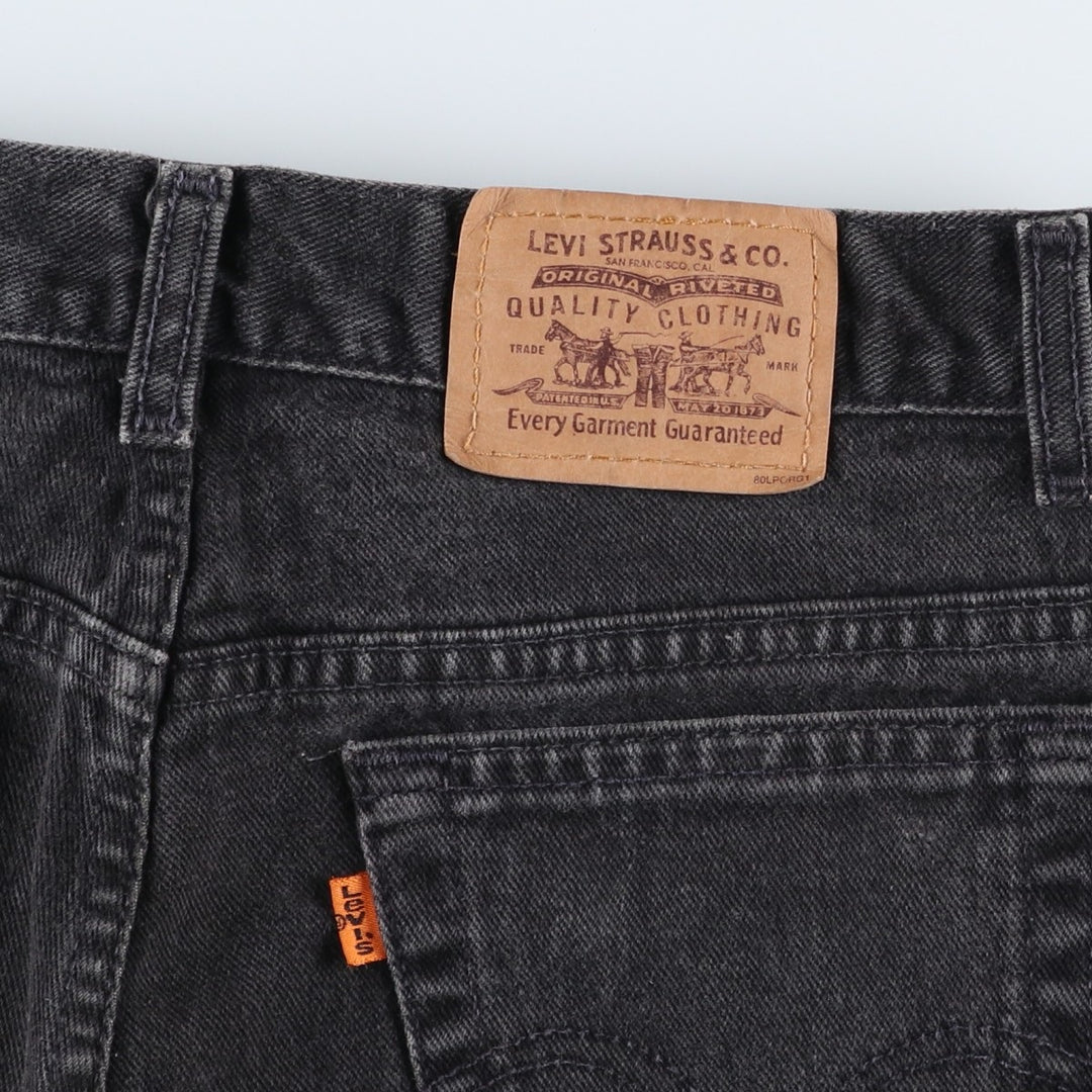 90'S Levi's Orange Tag Black Denim Bootcut Jeans, Men's Size W30 (approx.), Vintage unclear black type Vintage Second Hand