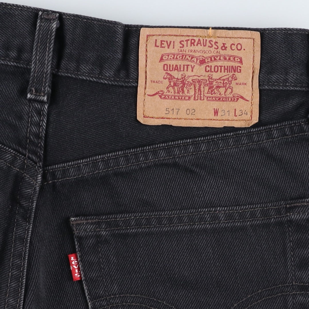 1990'S Levi's 517-0285 Euro Model Black Denim Tapered Jeans, Women's Size L (W30 equivalent), Vintage cotton black type Vintage Second Hand