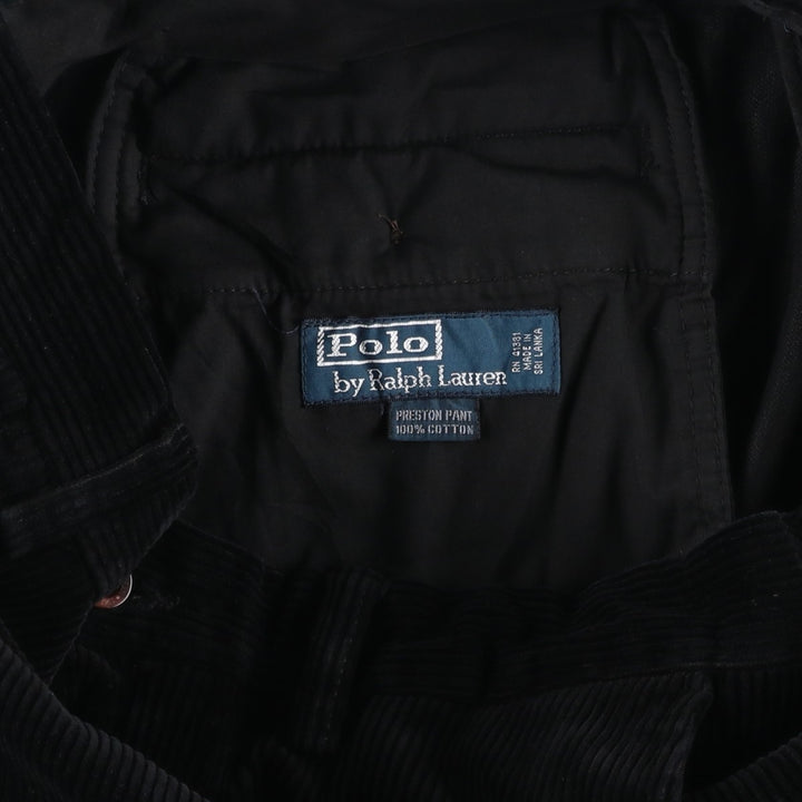 Ralph Lauren POLO by Ralph Lauren PRESTON PANT, men's corduroy pants, size W35. cotton black type Vintage Second Hand