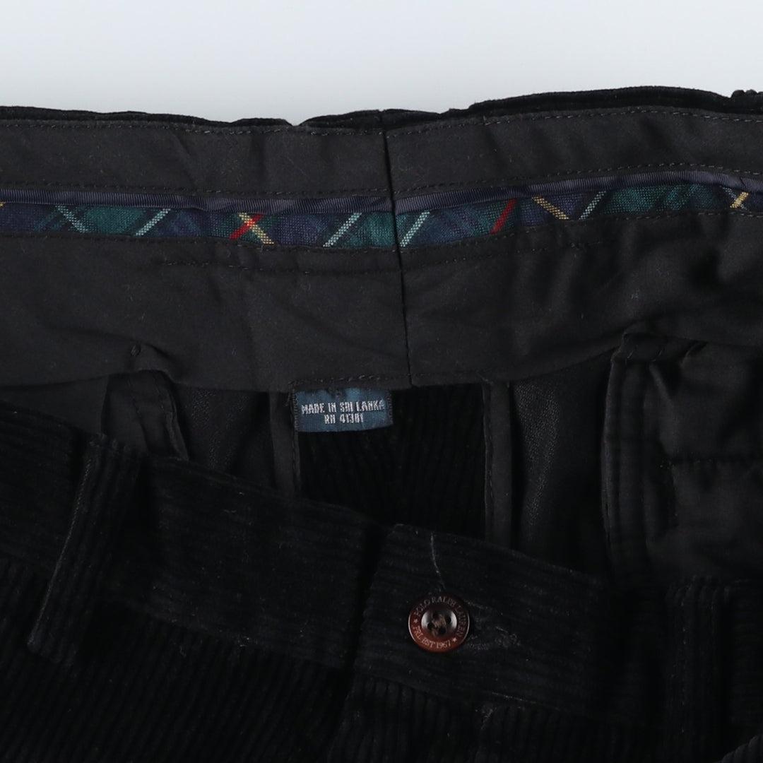 Ralph Lauren POLO by Ralph Lauren PRESTON PANT, men's corduroy pants, size W35. cotton black type Vintage Second Hand