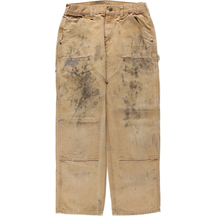 Carhartt Original Dungaree Fit Painted Double Knee Duck Painter Pants, Men's W31 (approx.) cotton Beige type Vintage Second Hand