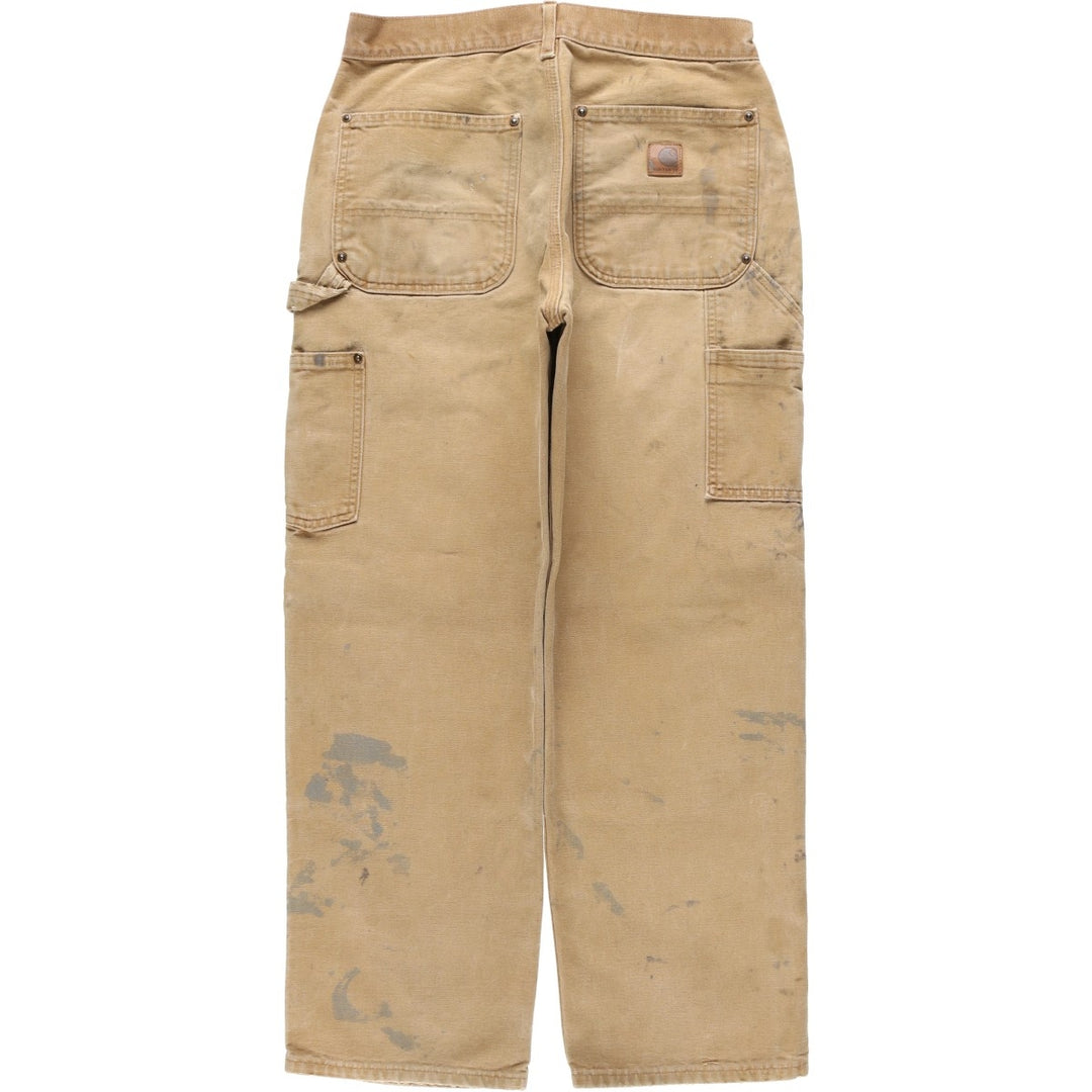 Carhartt Original Dungaree Fit Painted Double Knee Duck Painter Pants, Men's W31 (approx.) cotton Beige type Vintage Second Hand