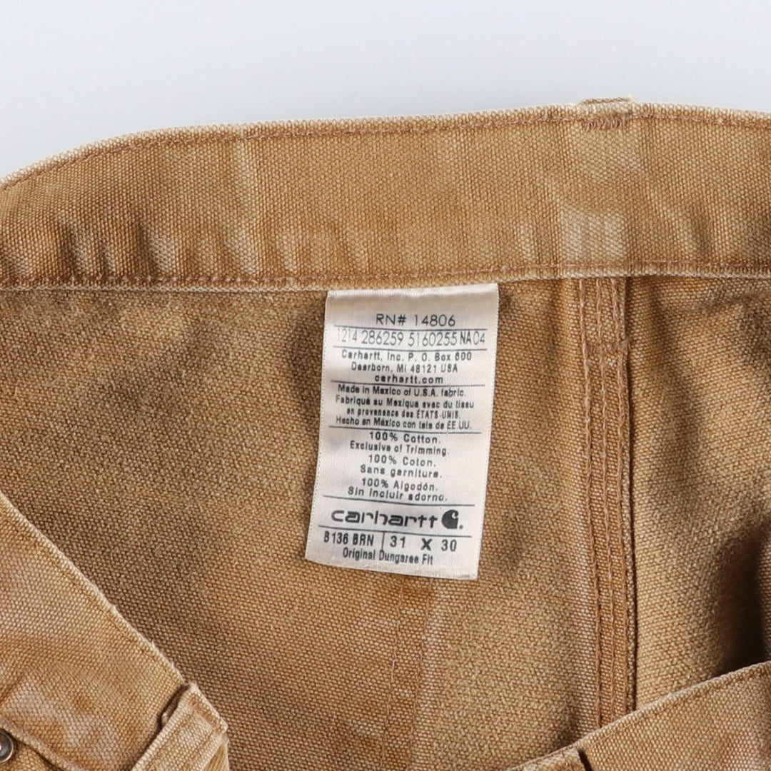 Carhartt Original Dungaree Fit Painted Double Knee Duck Painter Pants, Men's W31 (approx.) cotton Beige type Vintage Second Hand
