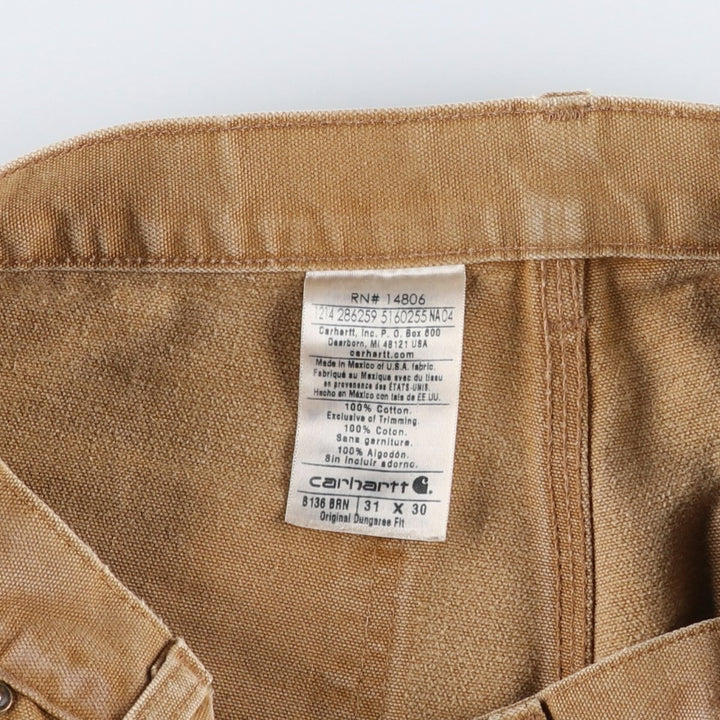 Carhartt Original Dungaree Fit Painted Double Knee Duck Painter Pants, Men's W31 (approx.) cotton Beige type Vintage Second Hand
