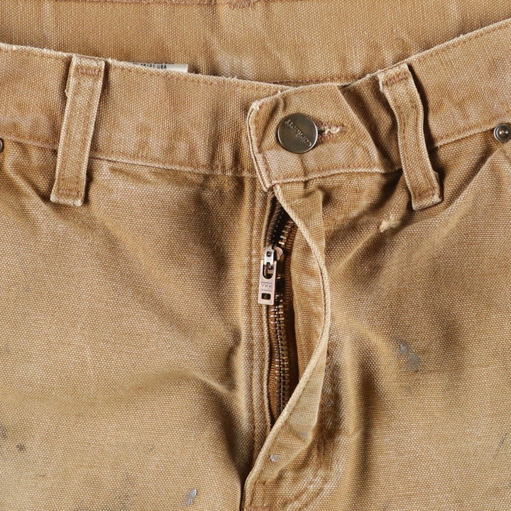 Carhartt Original Dungaree Fit Painted Double Knee Duck Painter Pants, Men's W31 (approx.) cotton Beige type Vintage Second Hand
