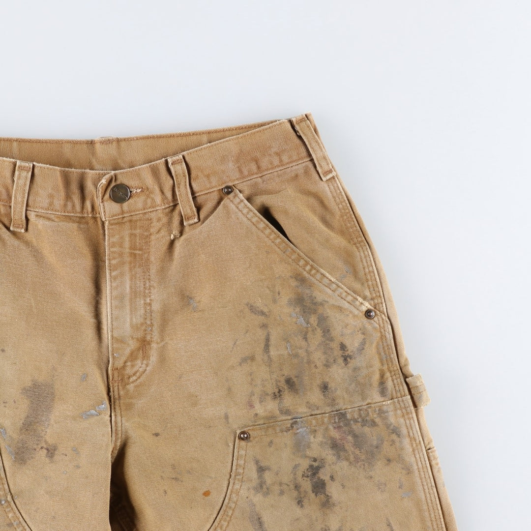 Carhartt Original Dungaree Fit Painted Double Knee Duck Painter Pants, Men's W31 (approx.) cotton Beige type Vintage Second Hand