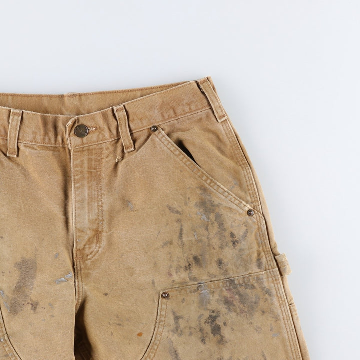 Carhartt Original Dungaree Fit Painted Double Knee Duck Painter Pants, Men's W31 (approx.) cotton Beige type Vintage Second Hand