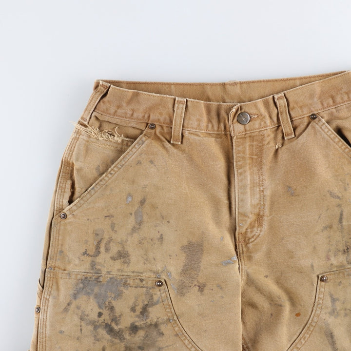 Carhartt Original Dungaree Fit Painted Double Knee Duck Painter Pants, Men's W31 (approx.) cotton Beige type Vintage Second Hand