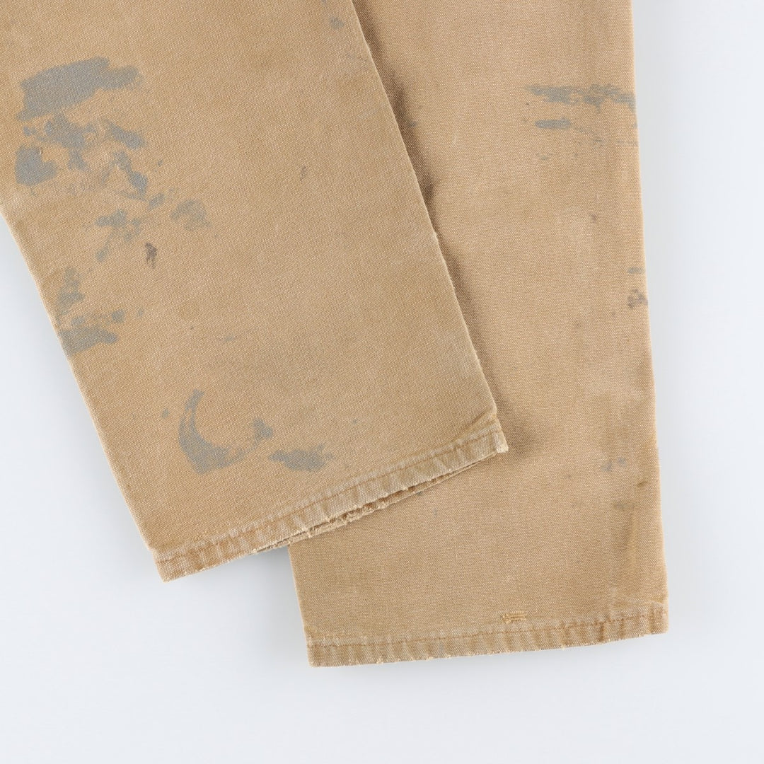 Carhartt Original Dungaree Fit Painted Double Knee Duck Painter Pants, Men's W31 (approx.) cotton Beige type Vintage Second Hand