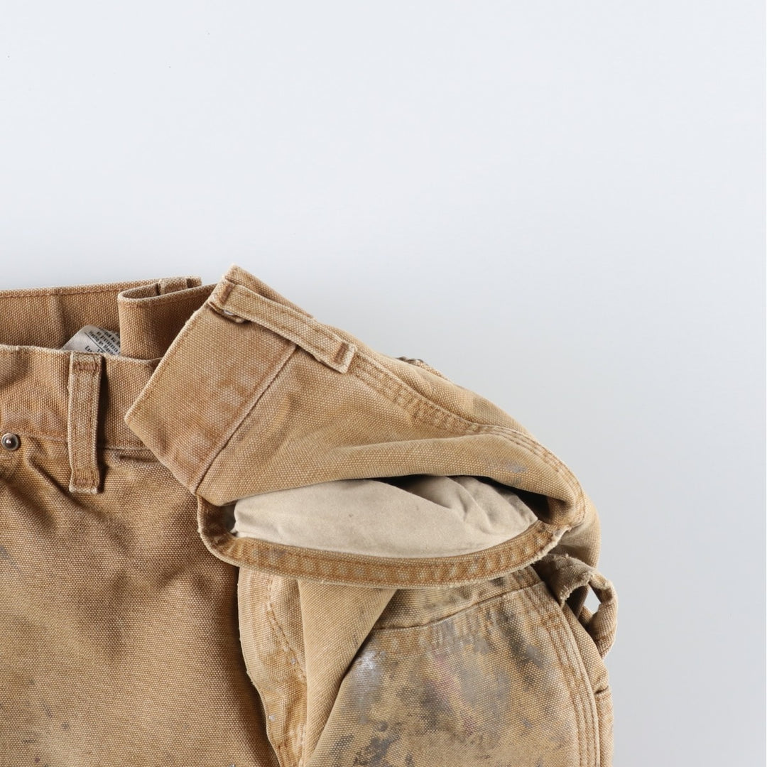 Carhartt Original Dungaree Fit Painted Double Knee Duck Painter Pants, Men's W31 (approx.) cotton Beige type Vintage Second Hand