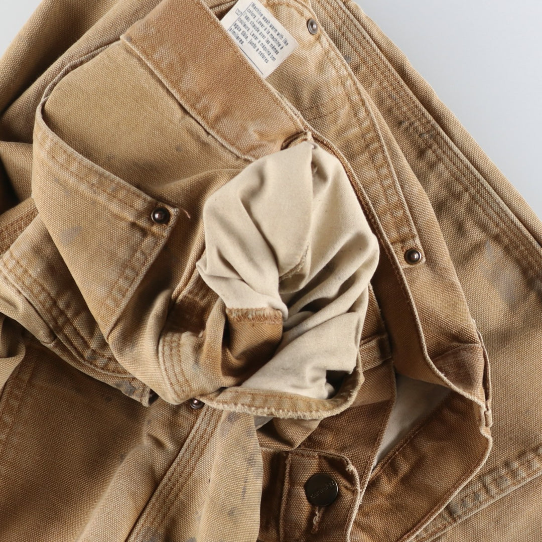 Carhartt Original Dungaree Fit Painted Double Knee Duck Painter Pants, Men's W31 (approx.) cotton Beige type Vintage Second Hand