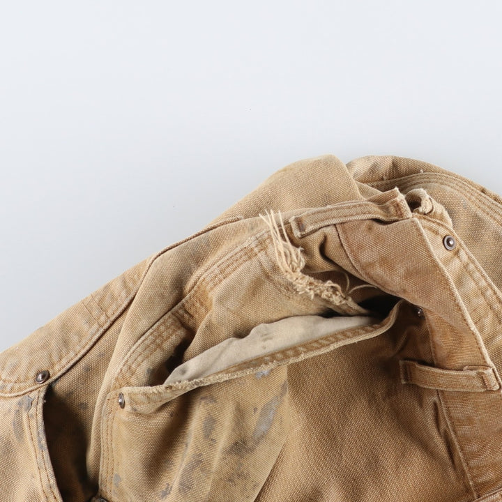 Carhartt Original Dungaree Fit Painted Double Knee Duck Painter Pants, Men's W31 (approx.) cotton Beige type Vintage Second Hand
