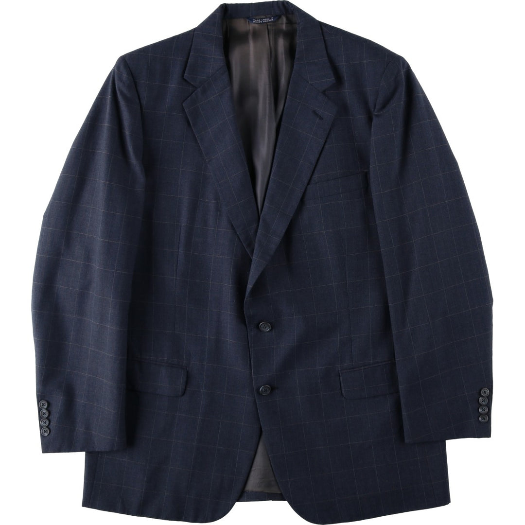 1980'S Burberry's Check Pattern Blazer Tailored Jacket, Men's Size M (approx.), Vintage unclear Charcoal Vintage Second Hand