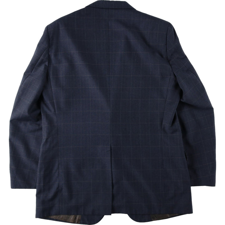 1980'S Burberry's Check Pattern Blazer Tailored Jacket, Men's Size M (approx.), Vintage unclear Charcoal Vintage Second Hand